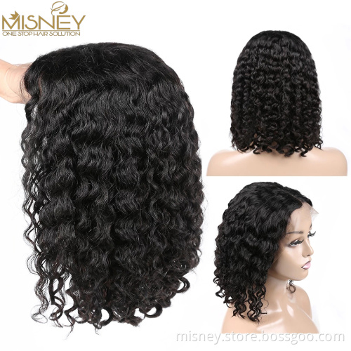 Water Wave Short Bob Lace Front Human Hair Wigs 13x4 Brazilian Hair Bob Wigs Preplucked For Women Full Hair Frontal Wigs